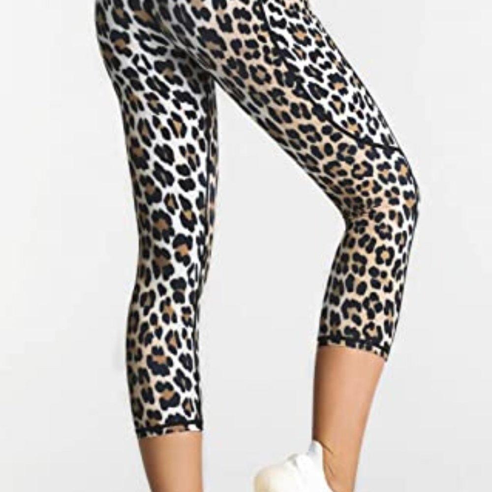 FITTIN Yoga Leggings for Women with Pocket - Printed Leopard Pants for Sports